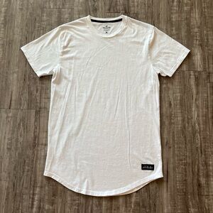 White Hollister Curved Hem Tee